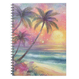 Cuaderno Paisaje de playa tropical soñador