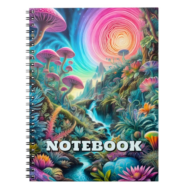 Cuaderno Paisaje de sueños psicodélicos encantados (Frente)
