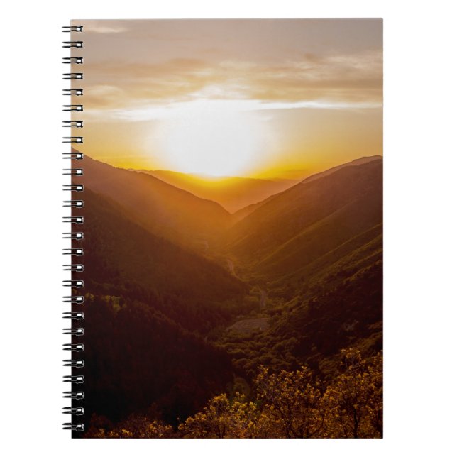 Cuaderno Paisaje de Sunset Over Mountains (Frente)
