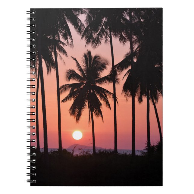 Cuaderno Paisaje del árbol de palmas de coco (Frente)