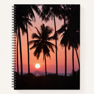 Cuaderno Paisaje del árbol de palmas de coco