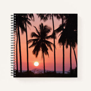 Cuaderno Paisaje del árbol de palmas de coco