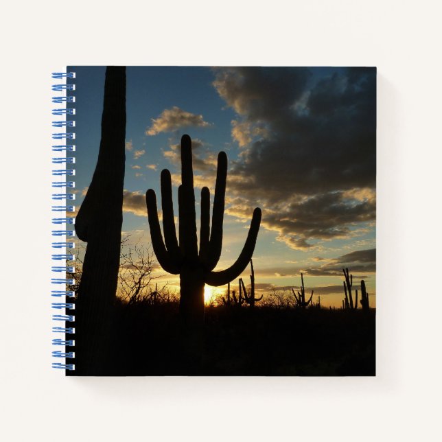 Cuaderno Paisaje del desierto de Saguaro Sunset II Arizona (Anverso)