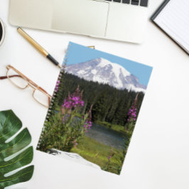 Cuaderno Paisaje del Monte Rainier y los Flores Silvestres