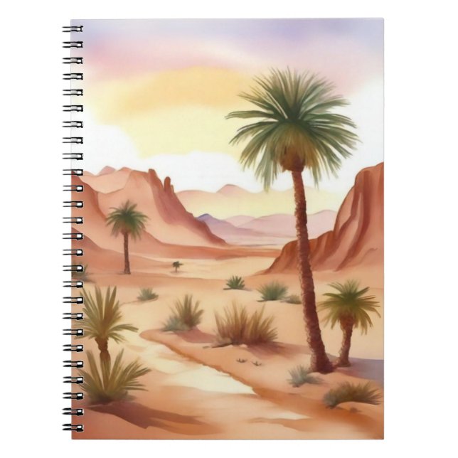 Cuaderno Paisaje desierto con palmas de fecha (Frente)