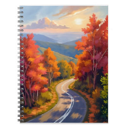 Cuaderno Paisaje en acuarela del follaje de otoño de Vermon