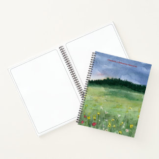 Cuaderno Paisaje en espiral de campo de flores