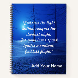 Cuaderno Paisaje estético forestal Motivación azul oscuro