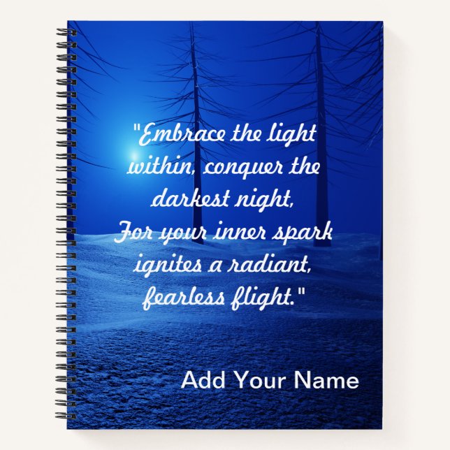 Cuaderno Paisaje estético forestal Motivación azul oscuro (Anverso)