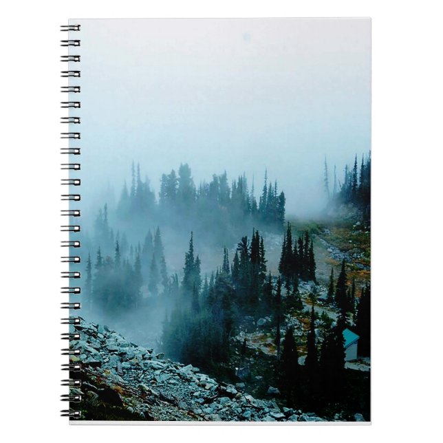 Cuaderno paisaje forestal, árboles naturales, alpes, árbole (Frente)