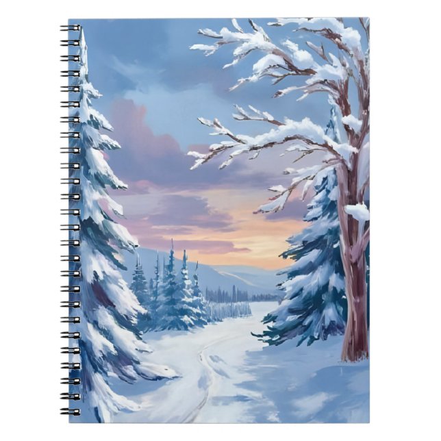Cuaderno Paisaje invernal | Pintura de la naturaleza de la  (Frente)