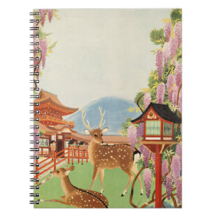 Cuaderno Paisaje JAPONÉS ciervo sagrado de Nara templo