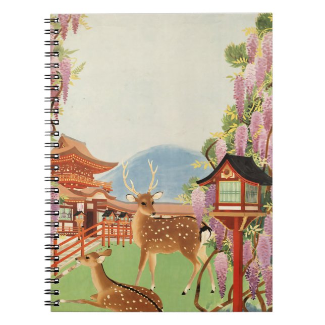 Cuaderno Paisaje JAPONÉS | ciervo sagrado de Nara | templo (Frente)