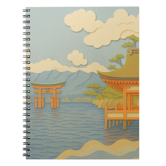 Cuaderno Paisaje JAPONÉS | Itsukushima | Recorte de papel (Frente)