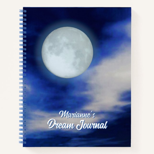 Cuaderno Paisaje lunar con nubes onlit Dream Journal (Anverso)