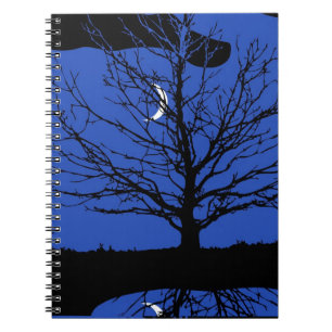 Cuaderno Paisaje lunar en azul cobalto y negro