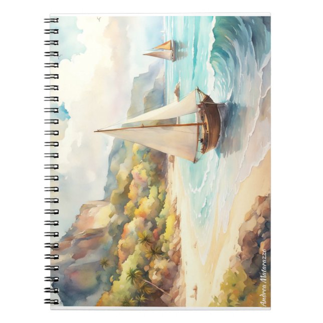 Cuaderno Paisaje marítimo y velero (Frente)