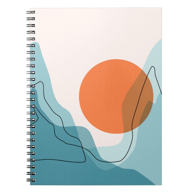 Cuaderno Paisaje montañoso abstracto, ba de paisaje plano (Frente)