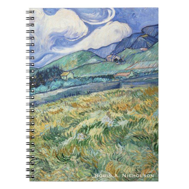 Cuaderno Paisaje montañoso de Van Gogh personalizado (Frente)
