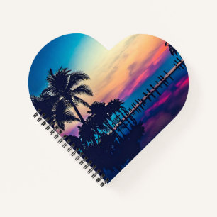 Cuaderno Paisaje natural con palmeras junto a piscina-25925