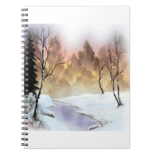 Cuaderno paisaje naturaleza nieve día de nieve invierno