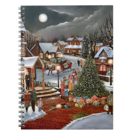 Cuaderno Paisaje navideño vintage nevado