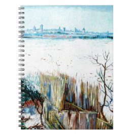 Cuaderno Paisaje nevado con arles en el fondo