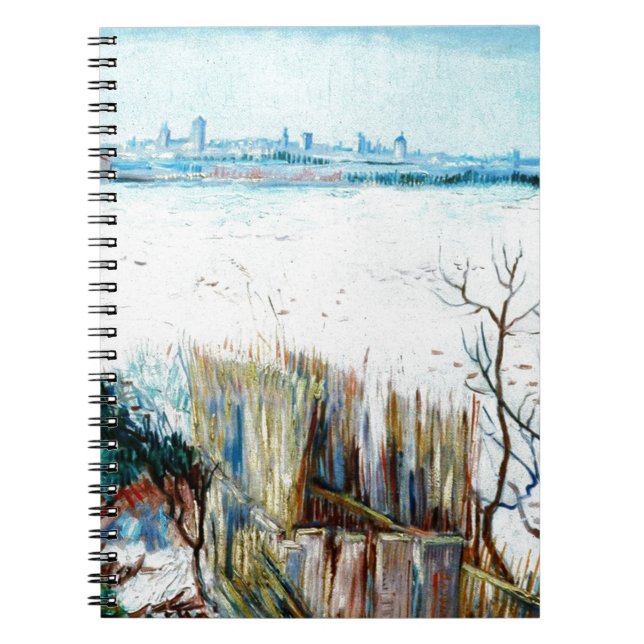 Cuaderno Paisaje nevado con arles en el fondo (Frente)