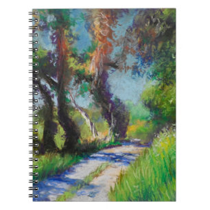 Cuaderno Paisaje Pastel de Olivar Soleado