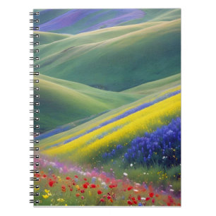 Cuaderno Paisaje pintoresco Montañas Valle Tranquilidad nat