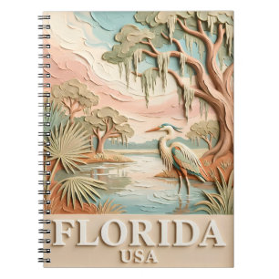 Cuaderno Paisaje Textura de Aves de la Fauna de los Evergla