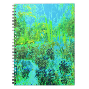 Cuaderno Paisaje Trippy Lime Green y Blue Garden