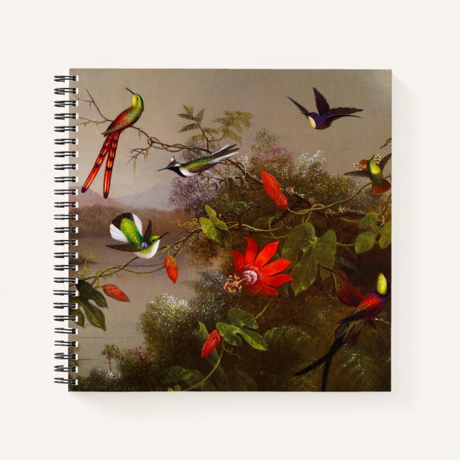 Cuaderno Paisaje tropical con 10 Hummingbirds Heade (Anverso)