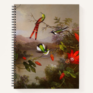 Cuaderno Paisaje tropical con 10 Hummingbirds Heade