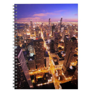 Cuaderno Paisaje urbano en la noche de Chicago