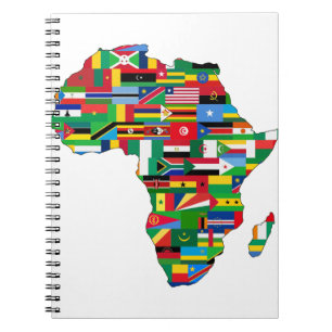 Cuaderno Países del continente africano: Mapa de bandera de