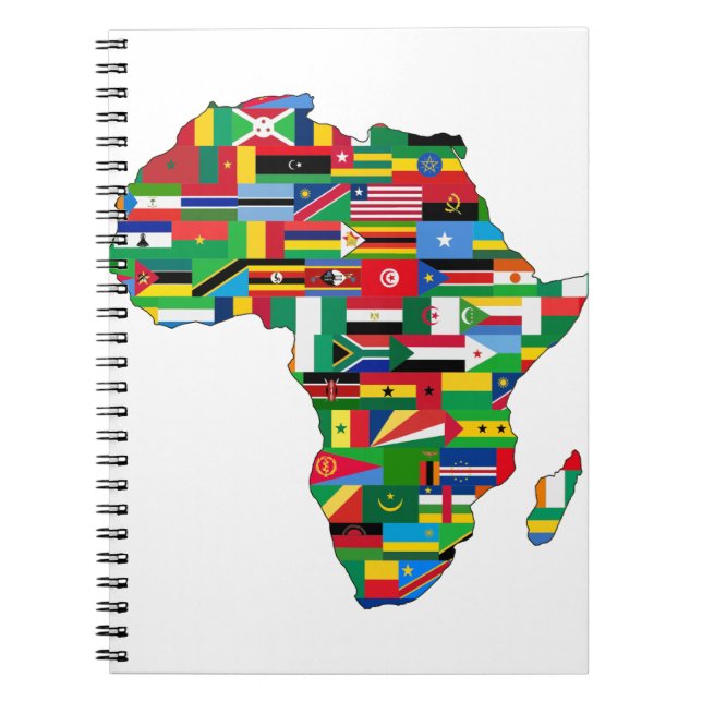 Cuaderno Países del continente africano: Mapa de bandera de (Frente)