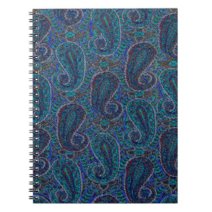 Cuaderno Paisley Azul Indio Boho Clásico Vintage