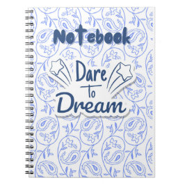 Cuaderno Paisley azul y blanca Dreamy Motivation