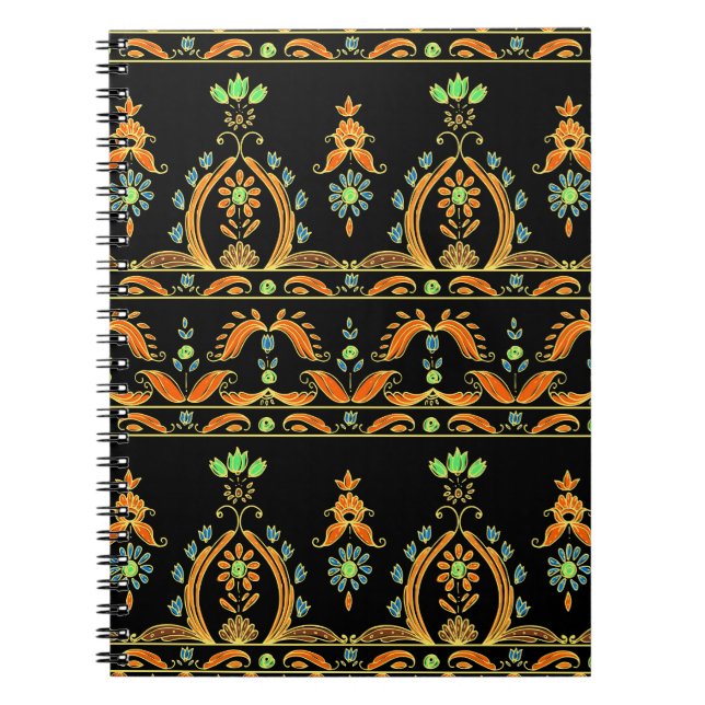 Cuaderno Paisley Bohemian Kashmir Diseño Textil (Frente)