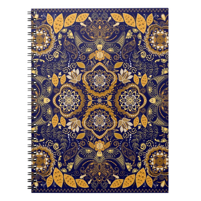 Cuaderno Paisley Elegance: Patrón de diseño textil (Frente)