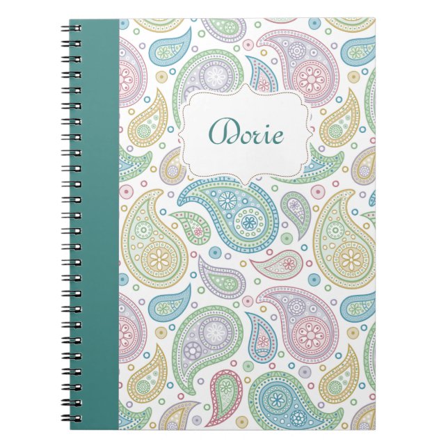 Cuaderno Paisley en el bloc de notas Peacock (Frente)