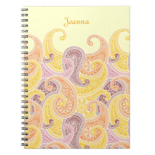 Cuaderno Paisley en equipo portátil de limón