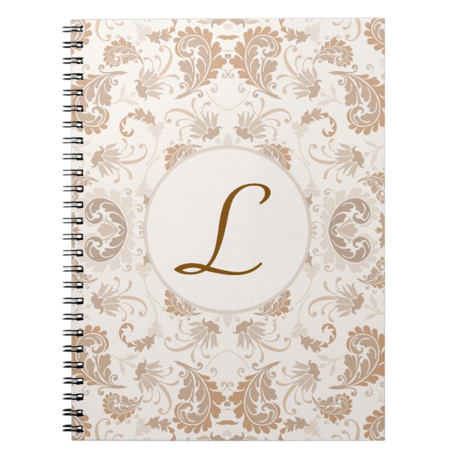 Cuaderno Paisley en la estética beige moderna Tan Brown Ini (Frente)