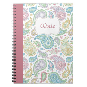 Cuaderno Paisley en portátil rosa