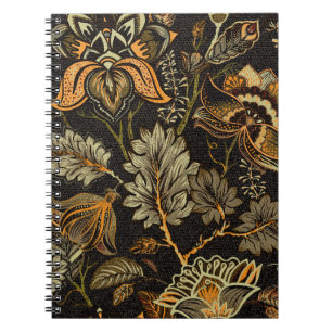 Cuaderno Paisley floral india, patrón étnico sin fisuras.