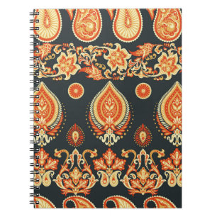 Cuaderno Paisley Floral: La etnia oriental sin foco