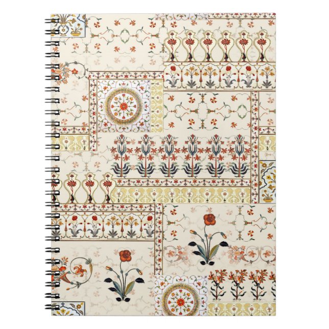 Cuaderno Paisley floral mogol: Elegancia digital étnica. (Frente)