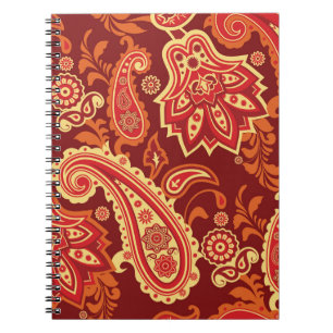 Cuaderno Paisley, flores: patrón ornamental sin costura