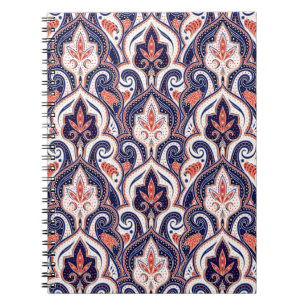 Cuaderno Paisley india: Medallón floral sin mar.